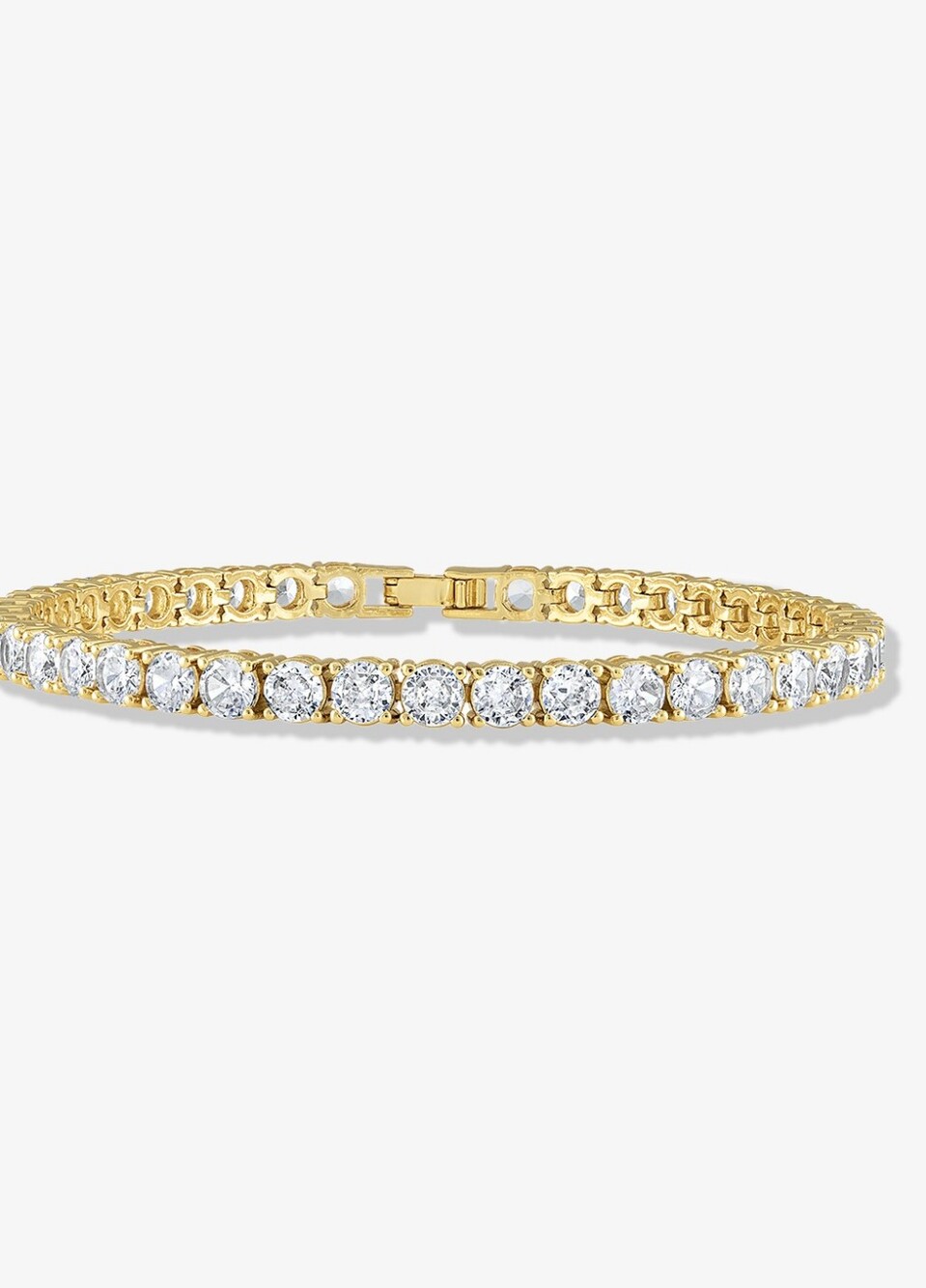 Silver/ White Zirconia Tennis Chain Anklet
